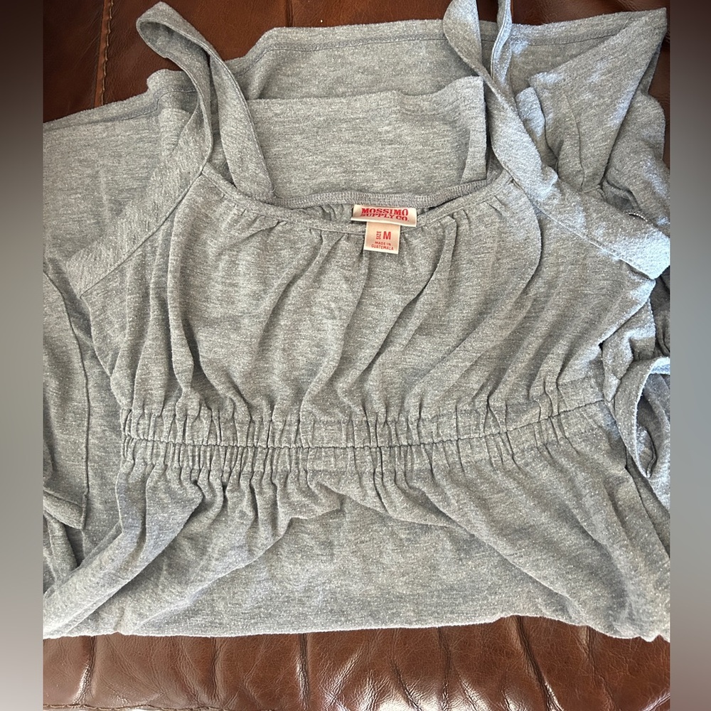 Gray sz med tank top dress with pockets knee length